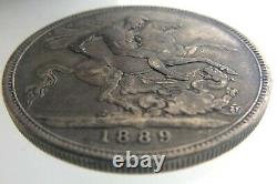 1889 Great Britain Crown KM# 765 Silver Circulated Coin Victoria S040