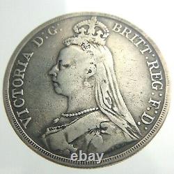 1889 Great Britain Crown KM# 765 Silver Circulated Coin Victoria S040