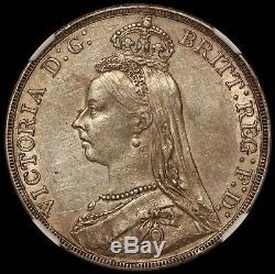 1889 Great Britain One Crown Silver Coin NGC AU 55 KM# 765
