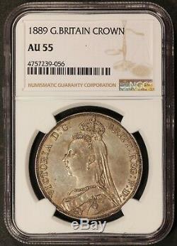 1889 Great Britain One Crown Silver Coin NGC AU 55 KM# 765