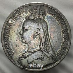 1889 Great Britain Victoria Silver Crown Coin Large Silver Crown Rare Coin
