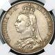 1889 Ngc Au Det Victoria Crown Great Britain Dragon Slayer Silver Coin 22070302c