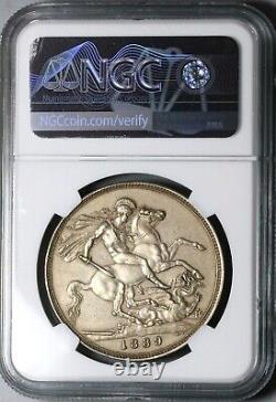 1889 NGC AU Det Victoria Crown Great Britain Dragon Slayer Silver Coin 22070302C