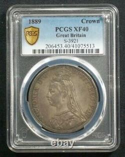 1889 UK Great Britain Silver Crown Queen Victoria PCGS XF40 5513