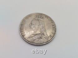 1890 GREAT BRITAIN UK Queen Victoria Silver Crown Coin G5659