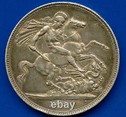1890 Great Britain 1 Crown Silver Coin (28.27 Grams. 925)