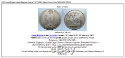 1890 Great Britain United Kingdom Queen VICTORIA Silver Crown Coin DRAGON i71802