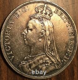 1890 Uk GB Great Britain Silver Crown Coin