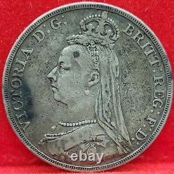 1891 Great Britain United Kingdom 1 Crown Silver VF/XF World Coin May17c