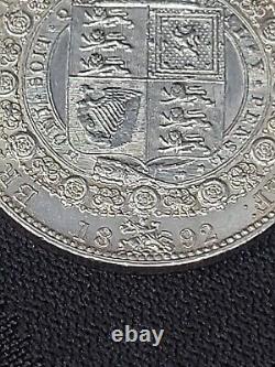 1892 Great Britain Victoria Silver Half Crown -Excellent