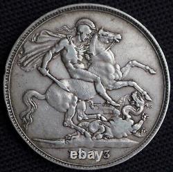 1893 GREAT BRITIAN CROWN. 925 SILVER Victoria St. George Slaying Dragon