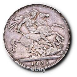 1893 Great Britain Silver Crown EF Queen Victoria Extra Fine XF