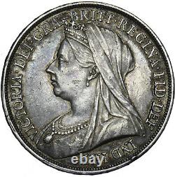 1893 LVI Crown Victoria British Silver Coin Nice