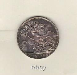 1893 LVI Victorian Old Head Silver Crown In Near Mint To Mint Condition