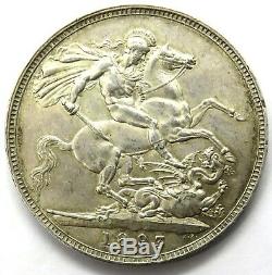 1893 Queen Victoria Silver LVI Crown Coin High Grade Great Britain