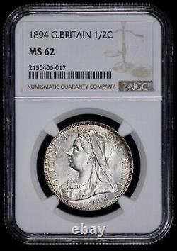 1894 Great Britain Silver Half Crown NGC MS 62 1/2C