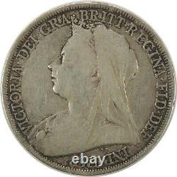 1894 One Crown Great Britain Silver St. George Dragon Slayer / Victoria (092420)