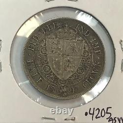 1895 1/2 crown Great Britain silver coin