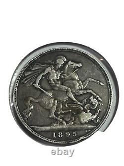 1895 LIX Great Britain Crown Low Mintage Rim Dings