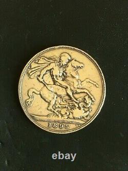 1895 Silver Crown Coin 19th Century Victorian Era Bullion Grade LIX