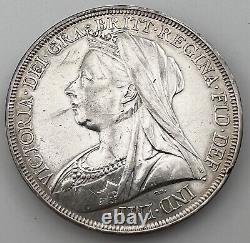 1896 Great Britain Crown Coin AU Details. 925