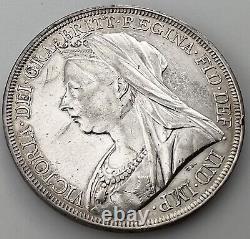 1896 Great Britain Crown Coin AU Details. 925