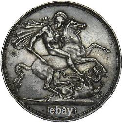 1896 LX Crown Victoria British Silver Coin Nice