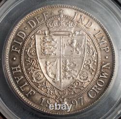 1897, Great Britain, Queen Victoria. Certified Silver 1/2 Crown Coin. CGS UK 82