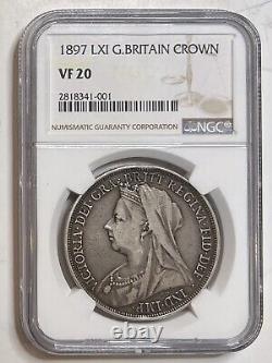 1897 LXI Great Britain Silver Crown NGC VF 20
