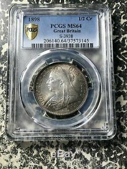 1898 Great Britain 1/2 Half Crown PCGS MS64 Lot#G479 Silver! Nice Toning