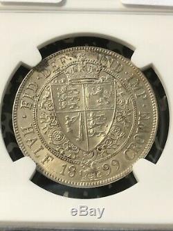 1899 Great Britain 1/2 Half Crown NGC MS62 Lot#G223 Silver