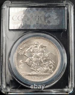 1900, Great Britain, Queen Victoria. Certified Silver Crown Coin. CGS UK 70