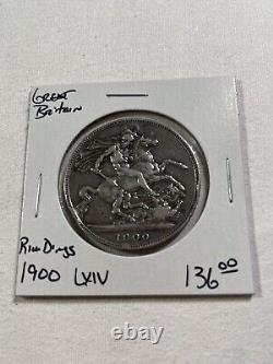 1900-LXIV Great Britain Crown St. George Slaying a Dragon Low Mintage Rim Dings