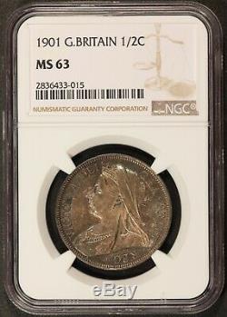 1901 Great Britain Half 1/2 Crown Silver Coin NGC MS 63 KM# 782