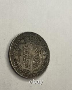 1903 Great Britain 1/2 Half Crown 0.9250 Silver Edward VII Free Shipping