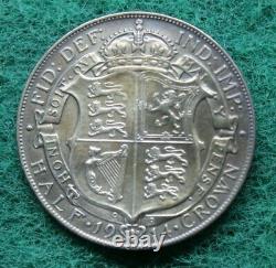 1914 1/2 Crown Great Britain Silver, beautifully toned, high mint state