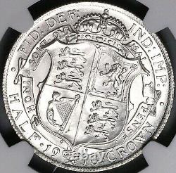 1918 NGC MS 64 1/2 Crown George V Great Britain Sterling Silver Coin (23033002C)