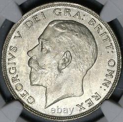 1923 NGC MS 64 1/2 Crown George V Great Britain Silver Coin (21061101C)