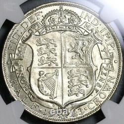 1923 NGC MS 64 1/2 Crown George V Great Britain Silver Coin (21061101C)