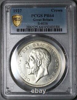 1927 PCGS PR 64 George V Crown Great Britain Proof Wreath Silver Coin 23020501C