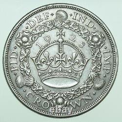 1928 George V Wreath Crown, British Silver Coin Only 9034 Struck Gvf+