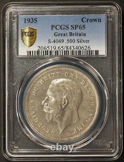 1935 Great Britain 1 One Crown Silver Specimen Coin PCGS SP 65 KM# 842