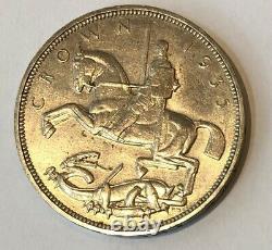 1935 Great Britain Silver Crown Incused Edge Lettering KM# 842