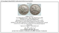 1935 Great Britain UK King GEORGE V on Horseback OLD Silver Crown Coin i90895