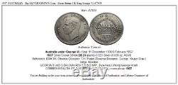 1937 AUSTRALIA Big SILVER CROWN Coin Great Britain UK King George VI i57935