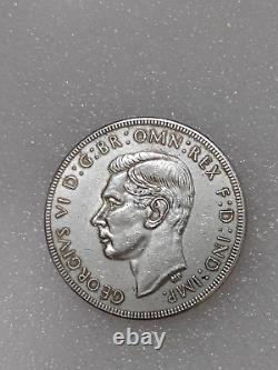 1937 AUSTRALIA Great Britain UK King George VI Big SILVER CROWN Coin