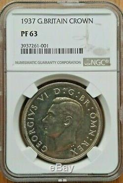 1937 Crown Great Britain NGC PF 63 BU Proof coin