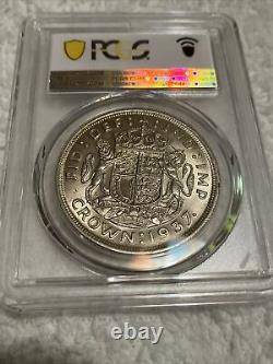 1937 GREAT BRITAIN SILVER CROWN PCGS gold shield MS 63 real nice coin