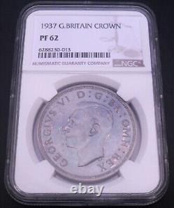 1937 Great Britain Crown, NGC PF 62, nice silver coin # 1488