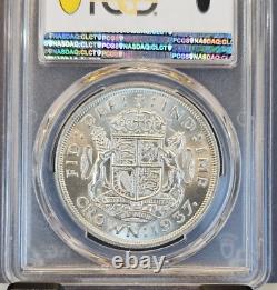 1937 Great Britain Silver Crown George VI Pcgs Ms 64 Bright Bu Coin